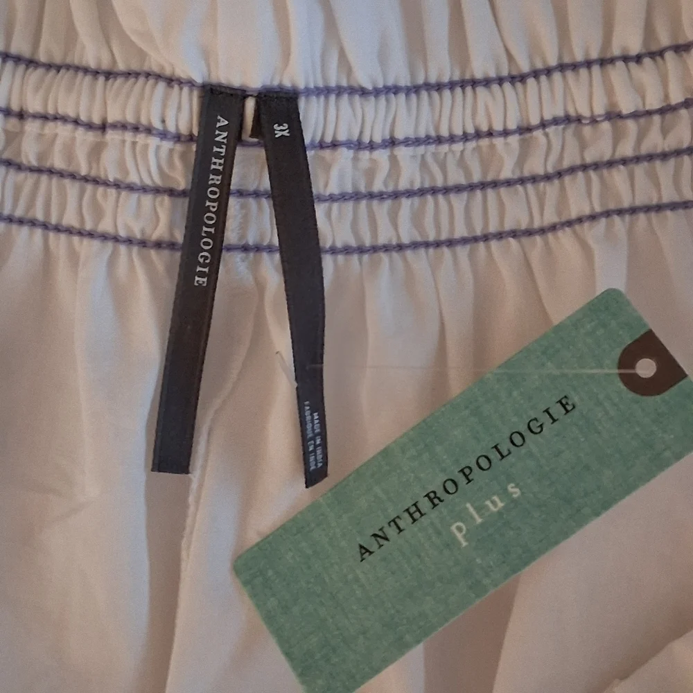NEW Anthropologie Multicolor Embroidered Blouse Top Plus Sz 3X NWT *Flaw*